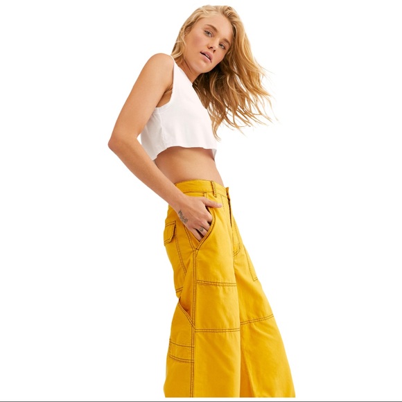 NWT FREE PEOPLE Calendula Wide Leg Cargo Pants - 4 - Picture 4 of 4